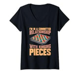 Womens Checkers Board Game Strategy - Classic Checkers V-Neck T-Shirt