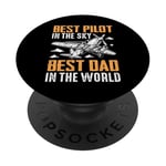 MEILLEUR pilote dans le ciel Meilleur papa du monde PopSockets PopGrip Adhésif