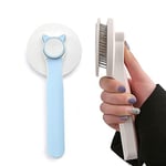 KUDLE Brosse pour Chat & Chien - Brosses Autonettoyantes Anti Poils Morts pour Chiens & Chats - Accessoire pour Animaux à Poil Long ou Court - Ne Tire Pas Les Poils pour Un Toilettage Facile - Bleu