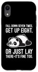 Coque pour iPhone XR Fall Down Seven Times, Get Up Eight - Humour amusant Lazy Panda