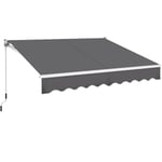 Auvent Rétractable de Contrôle Manuel 250 x 200 cm Auvent d'entrée et de Fenêtre avec Protection Solaire Auvent Réglable pour Balcon Terrasse Café