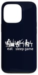 Coque pour iPhone 13 Pro Eat Sleep Game All Gamer Life At The Table Humour Gaming