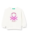 United Colors of Benetton Girl's JERSEY G/C M/L 3J70G104M LONG SLEEVE CREWNECK SWEATSHIRT, White 074, 82