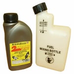 500ml Of 2 Stroke Oil & Fuel Petrol Mixing Bottle For Strimmer 25:1 40:1 50:1