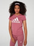 adidas Sportswear Junior Girls Essentials Big Logo T-shirt - Pink, Pink, Size 7-8 Years