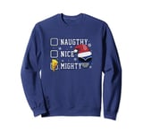 Power Rangers Christmas Naughty Nice Mighty Blue Ranger Sweatshirt