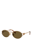 Miu Miu MU 52YS Women's Oval Sunglasses, Brass Gold