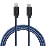 Smartline Lightning USB-C Kaapeli 2m Fuzzy Blue Wave