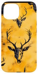 Coque pour iPhone 15 Aquarelle jaune ethnique cerf chasse camouflage