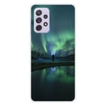 Tryckt silikonfodral som är kompatibelt med Samsung Galaxy A32 5G Northern Lights