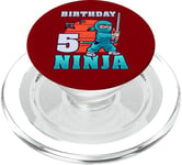 Boy, 5 Year Old, Birthday Ninja PopSockets PopGrip for MagSafe