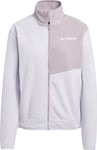 Adidas Women's Terrex Multi Full-Zip Fleece Jacket Silver Dawn/Preloved Fig, L