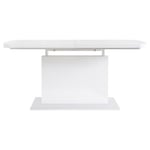 Table à manger rectangulaire extensible GIGANTIC - Style contemporain - Décor blanc laqué - L 160/200 x P 80 x H 75 cm