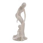 Figurine Mother & Son Walking White 14.5 CM Ornament Gift Home Decor