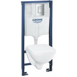 Grohe - Solido - Set de bâti-support, cuvette et abattant softclose, plaque de déclenchement Even, chrome 39467000