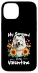 Coque pour iPhone 14 Sunflowers Valentine's Day Samoyed Dog Sammies