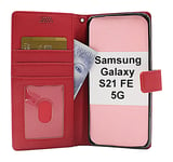 New Standcase Wallet Samsung Galaxy S21 FE 5G (SM-G990B) (Röd)