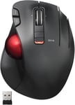 Elecom EX-G Souris trackball sans Fil 2,4 GHz, contrôle par Le Pouce, Fonction à 6 Boutons avec Suivi Fluide, Design Ergonomique, capteur de Jeu Optique, Balle Rouge Lisse, Windows11, macOS