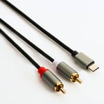 CABLE AUDIO DE TYPE C VERS DEUX SORTIES RCA CONVERTISEUR AUDIO AMPLIFICATEUR