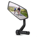 AiQInu retroviseur velo, miroir réfléchissant en verre HD, rétroviseur de vélo rotatif à 360° pour vélo, vélo de montagne, vélo de route (Gauche)