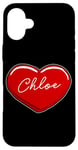 iPhone 16 Plus Hand Drawn Heart Chloe - First Name Hearts I Love Chloe Case