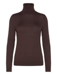 Silk-Blend Turtleneck Sweater Tops Knitwear Turtleneck Brown Lauren Ralph Lauren