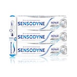 Sensodyne Toothpaste Repair and Protect, Teeth Whitening and Protect, Teeth WhiteningToothpaste Multipack withSensodyne Toothbrush, 3 x75ml