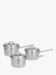 John Lewis Classic 3-Piece Saucepan Set with 20cm Non-Stick Frying Pan