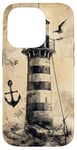 Coque pour iPhone 14 Pro Phare nautique vintage océan maritime