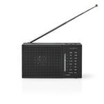 FM-radio | Portabel design | AM / FM | Batteridriven | Analog | 1.5 W | Svart Vit Skärm | Bluetooth | Hörlursuttag | Svart