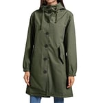 YFFUSHI Femme Veste Imperméable Coupe-vent d'Extérieur Léger et Respirant Veste de Pluie à Capuche Trench-coat Mi-long