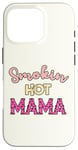 Coque pour iPhone 16 Pro Smoking Hot Mama Dalmatien Rose vif Sexy Mom