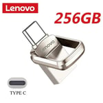 Lenovo-Clé USB 3.1 en métal haute vitesse,clé USB 2 To,interface Type-C,téléphone portable,ordinateur,transmission mutuelle,disque mémoire - Type 256GB