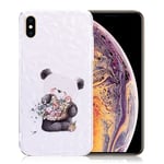 iPhone 9 Plus mobilskal silikon stötdämpande mönstermotiv - Blå fjäril och blomma