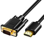 HDMI to VGA Cable,Gold Plated 1080P HDMI to VGA Adapter,Active HDMI Digital to VGA Analog Video Converter Cable for Desktop, Laptop, Projector, Monitor, HDTV, Xbox (1m)