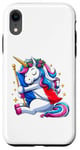 Coque pour iPhone XR Licorne câlinant drapeau de la France pour garçons, filles, femmes, enfants