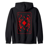 Jack Of Diamonds Costume Skeleton Halloween Play Card Game Zip Hoodie