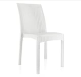 Chaise Polypropylène Cuisine BAR Restaurant Faux Rotin Interne Externe Blanc Sl