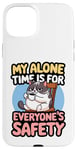 Coque pour iPhone 15 Plus Mon temps seul, c'est pour la sécurité de tous - Funny Coffee Lover