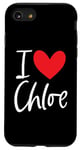 Coque pour iPhone SE (2020) / 7 / 8 Cœur personnalisé avec inscription « I Love Chloe »