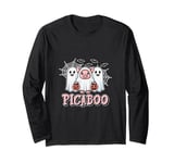 Funny Farm Halloween Shirt Cute Pig Ghost Picaboo Pumpkin Long Sleeve T-Shirt