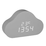 TFA Dostmann Clocco Cloud 60.2040 Réveil numérique pour Enfant, écran Invisible, avec Affichage de l'heure ou de la Date, température intérieure, 3 Niveaux de luminosité, Gris