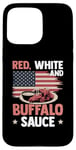 iPhone 15 Pro Max Red White And Buffalo Sauce Chicken Wings Present USA Flag Case