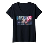 Scott Pilgrim Vs. The World Flaming Sword Level Up T-Shirt avec Col en V