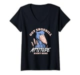 Womens Got Shoebill Attitude Right Here Bird Photography V-Neck T-Shirt