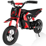 EVERCROSS TECH Moto Électrique pour Enfants 3-12 Ans 300W 25KM/H 3 Niveaux de Vitesse Pneu 12' Cadeau idéal Rouge - Neuf