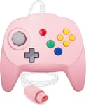 Manette De Jeu Avec Manette De Jeu Filaire N64 Compatible Avec La Console N64 (Rose)