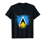 St Lucian Watercolor Flag, Saint Lucia Flag Tee T-Shirt