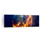 Impression sur Toile 160x50cm Tableaux Image Photo Univers Terre Feu globe