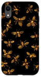 Coque pour iPhone XR Coque de téléphone tendance motif abeille fond noir